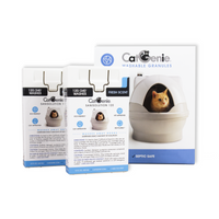 2 Fresh Scent Sanisolution Cartridges and Washable Granules box